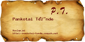 Pankotai Tünde névjegykártya