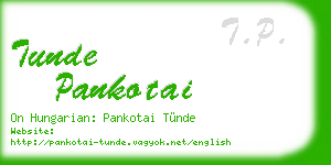 tunde pankotai business card
