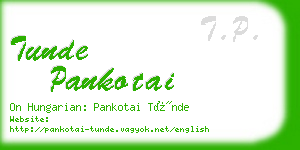 tunde pankotai business card